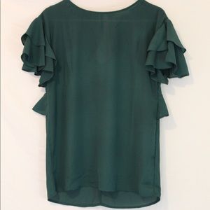 Bohme emerald green T shirt blouse size small 100% polyester